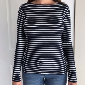 Boden Navy & White Striped PullOver Tee T shirt